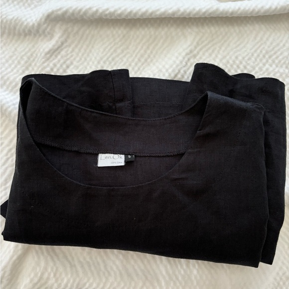 Len.ok Black Organic Linen Mini Shift Dress - Picture 7 of 10